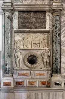 Plaque: Funerary monument, Basilica of San Vitale, Ravenna, Italy
