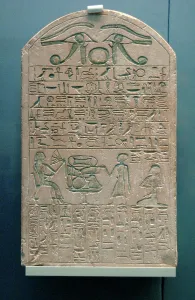 Kneel: Funerary stela of Sabu. Egypt