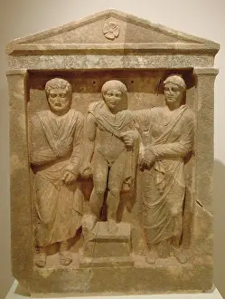 Pediment: Funerary stele of Paramonos. Greece