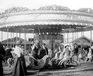 Amusements: Funfair ride at Uncle Tom's Cabin, Blackpool, early 1900s