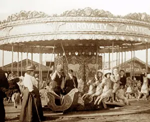 Funfair: Funfair ride at Uncle Tom's Cabin, Blackpool, early 1900s