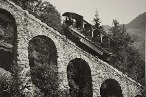 Murren: Funicular railway, Grand Viaduct, Murren, Switzerland