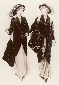 Diagonal: FUR COATS & MUFFS 1914