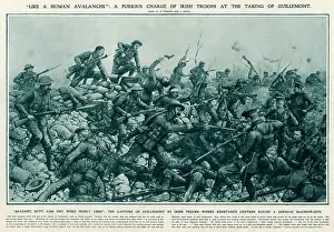 A furious charge of Irish troops at the taking of Guillemon