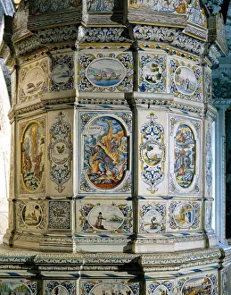 Faience: Furnace with glazed tiles