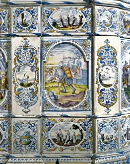 Faience: Furnace with glazed tiles