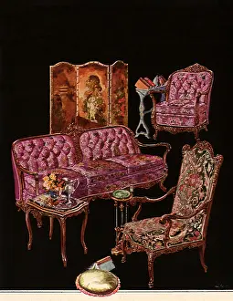 Upholstered: Furniture on Black