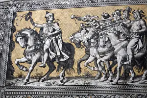 Wettin: Furstenzug wall of tiles in Dresden, Germany