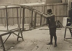 Triplane: The fuselage of the Bolotoff triplane under construction