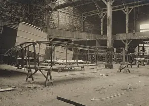 Voisin: The fuselage of the Bolotoff triplane under construction