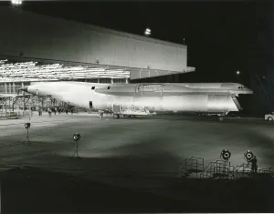 Fuselage: The fuselage of the first Lockheed C-5A Galaxy is moved