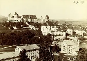 Fussen: Fussen city views with high castle, Bavaria