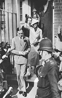 Future Duke and Duchess of Kent leaving studio of de Laszlo