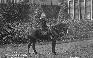 Horseriding: Future Edward VIII riding a horse
