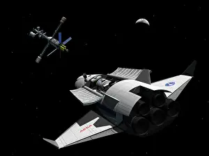 Orbiter: A future generation space shuttle rendezvous with a lunar ?