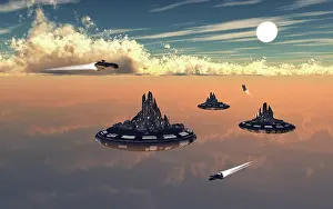Orbital: Futuristic anti-gravity cities floating in the