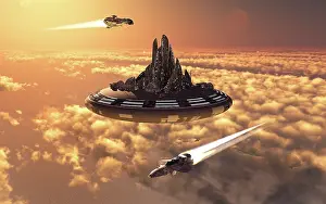 Orbital: A futuristic anti-gravity city floating in the