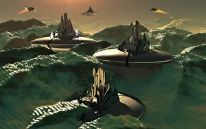 Colonization: Futuristic cities that are able to travel to different
