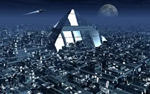 Pyramid: A futuristic city built around a giant pyramid