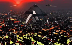 Pyramid: A futuristic city built around a giant pyramid