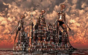 Colonization: A futuristic city run by androids