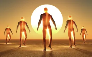 Solar: A futuristic concept showing transhumans being