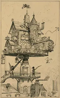 Revolve: Futuristic drawing by Albert Robida (1848-1926), ?