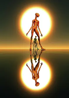 Anthropomorphic: Futuristic highly advanced alien biomechanical androids