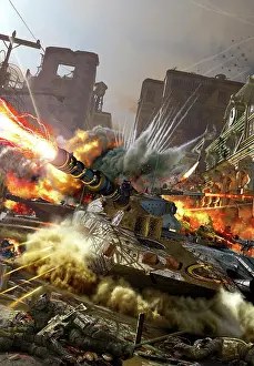 Ambush: Futuristic hover tank fighting in a ruin city