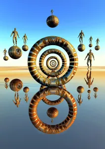 Universe: Futuristic manmade teleportation rings & spheres