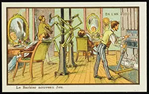 Mechanised: Futuristic mechanised barber's shop