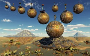 Alternate: Futuristic spheres used as a means of transportation
