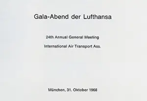 Menus: Gala evening of the Lufthansa
