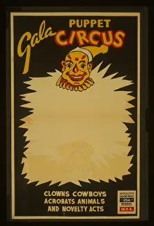 Acrobats: Gala puppet circus Clowns, cowboys, acrobats, animals, and n