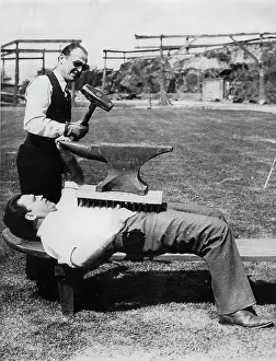 Galen: Galen Gough with a bed of nails including