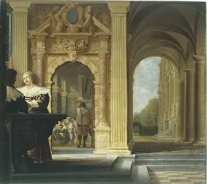 Xviith: Gallant meeting in a palace