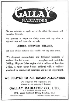 Gallay: Gallay Aeroplane Radiators 1918