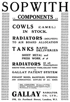 Cowls: Gallay Aeroplane Radiators, Cowls & Tanks