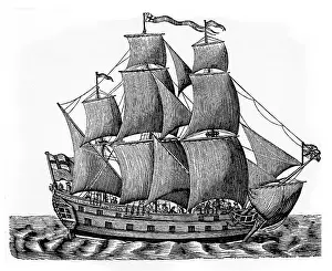 Galleon under full sail