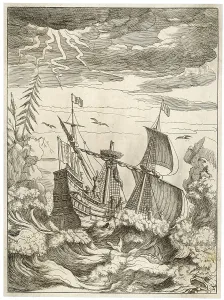 Galleon: Galleon in a storm