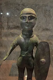 Hammered: Gallic warrior statuette, Musee de l'Oise, Beauvais, France
