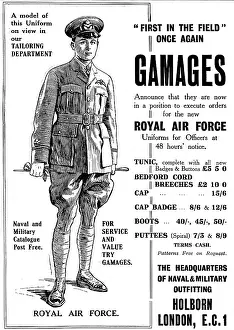 Puttees: Gamages Royal Air Force uniform advertisement