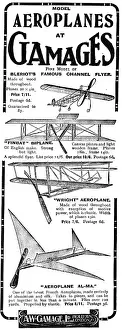 Gamages: Gamages Wright Model Aeroplane. Elastic Power 7/6