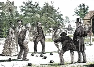 Vigorously: A Game of Bowls, England, c.1872