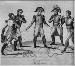 Cinq: The Game of the Four Corners, engraving, Chateau