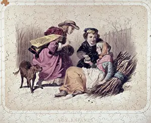 Jigsaw: game, jigsaw puzzle, Nos efents, colour lithograph