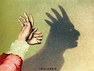 Outlines: games, shadow play, shadow of an Red Indian