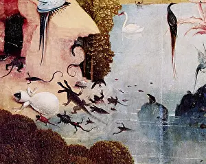 Earthly: garden of earthly delights, left wing, detail, paradise o