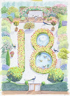 Kaoru: Garden with flower beds forming 18