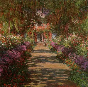 Giverny: The Garden Path at Giverny, by Monet